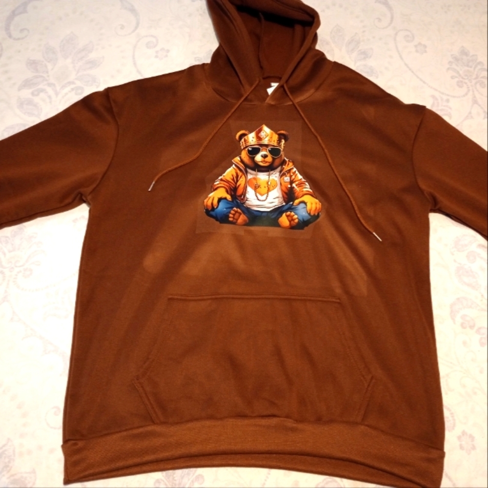 Brown King Bear Hoodie